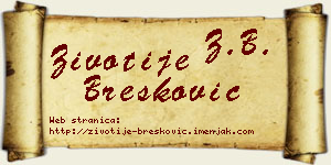 Životije Brešković vizit kartica